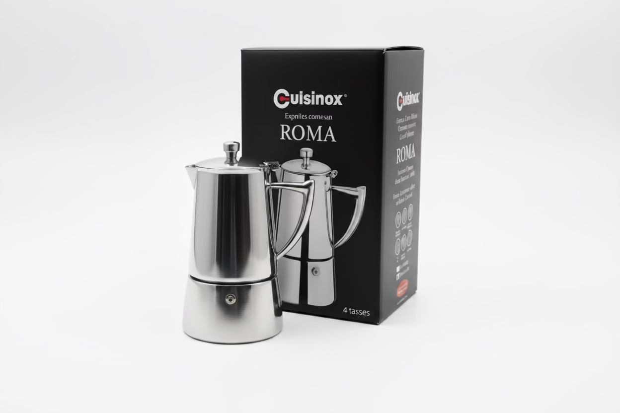 Cafetera espresso Moka de acero inoxidable Cuisinox Roma