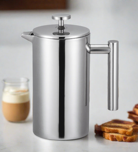 Cuisinox Double Walled Stainless Steel French Press with a silicone gasket filter
