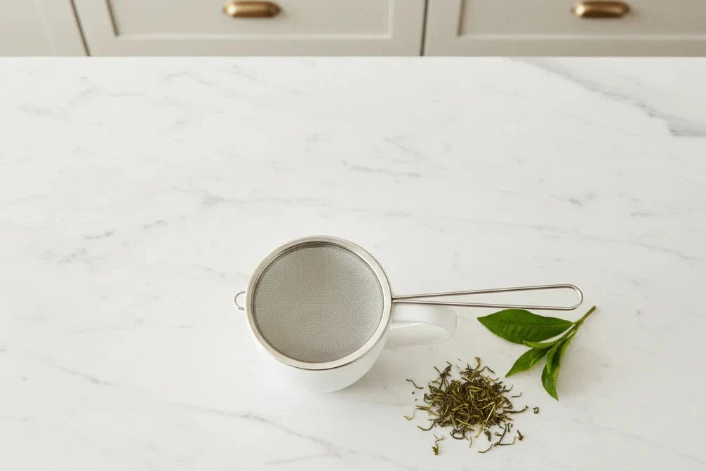 Cuisinox Matcha Tea and Chai Masala Stove Top Pot and Fine Mesh Strainer Set