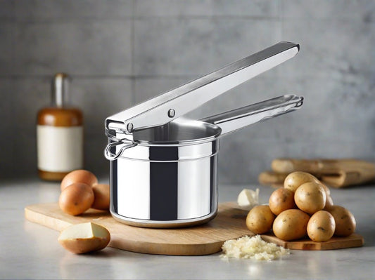 Cuisinox Stainless Steel Potato Masher & Baby Food Strainer with 3 Interchangeable Disks