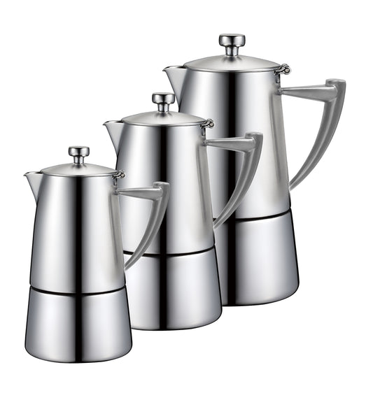 Cuisinox Roma Satin Stainless Steel Stovetop Moka Espresso Maker