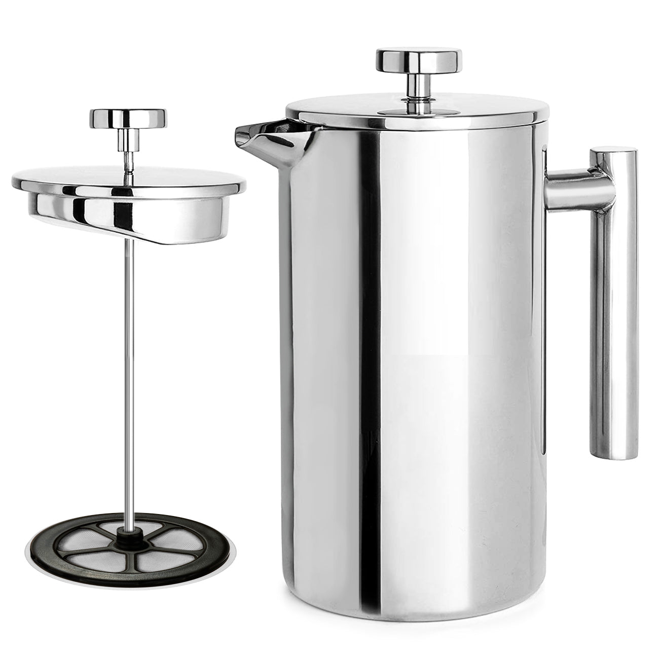 Cuisinox Double Walled Stainless Steel French Press with a silicone gasket  filter