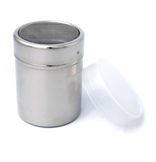 Cuisinox Powder Sugar Shaker with Lid, 304 Stainless Steel Powder Shaker Duster/ Mesh Sifter Sprinkler for Icing Sugar Cocoa Cinnamon Chocolate Flour