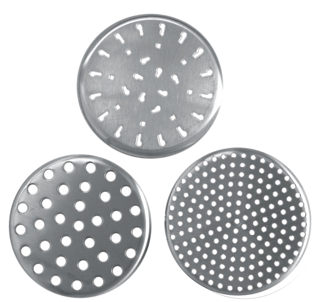 Cuisinox Stainless Steel Potato Masher & Baby Food Strainer with 3 Interchangeable Disks