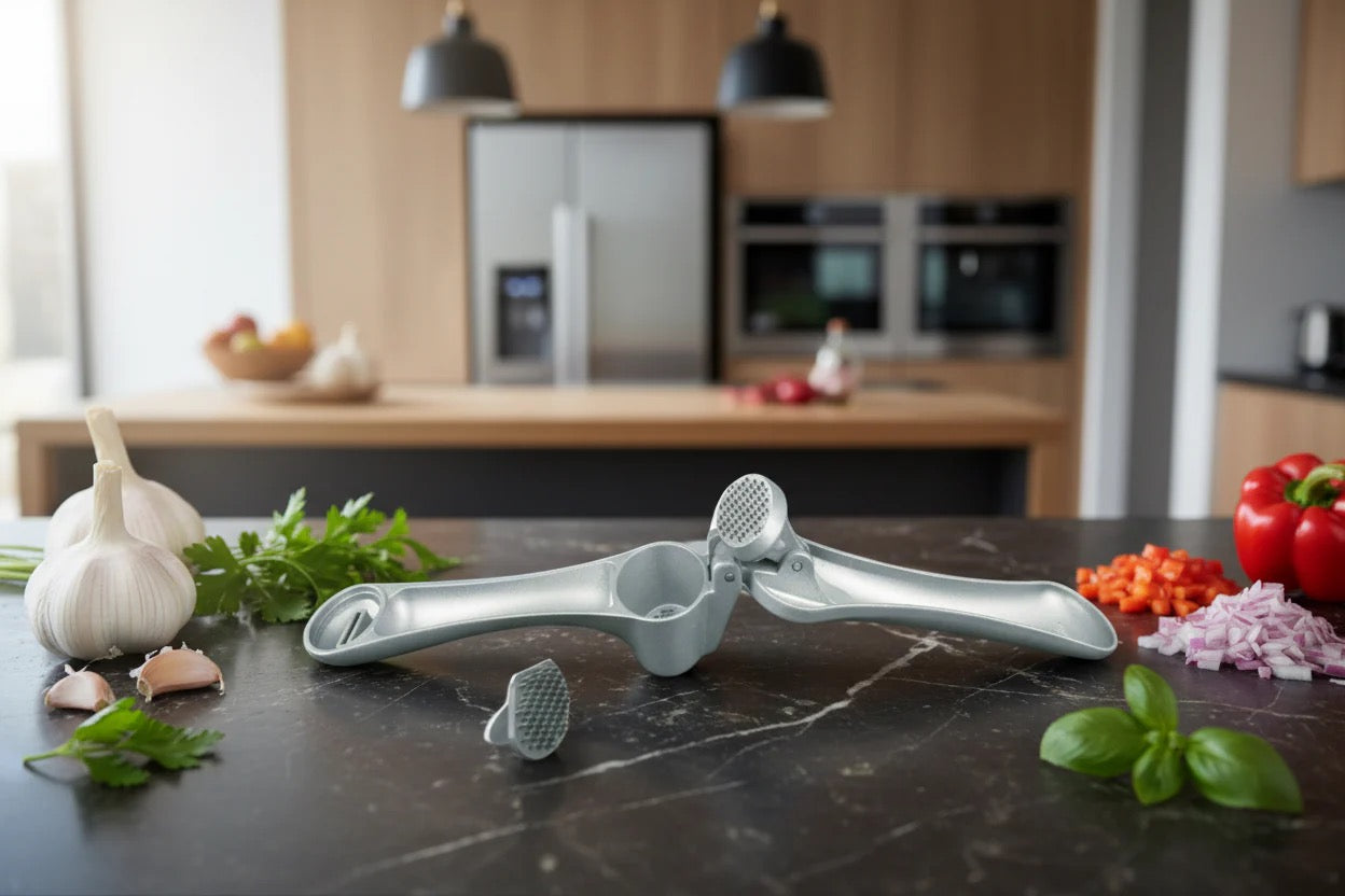 Cuisinox Garlic Press with Cleaner Tool