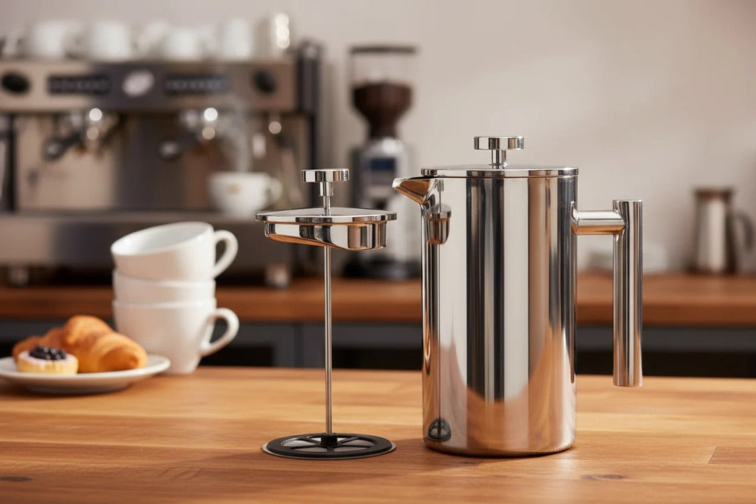 Prensa francesa de acero inoxidable de doble pared Cuisinox con filtro de junta de silicona