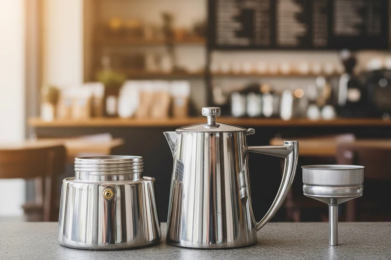 Cafetera espresso Moka de acero inoxidable Cuisinox Roma