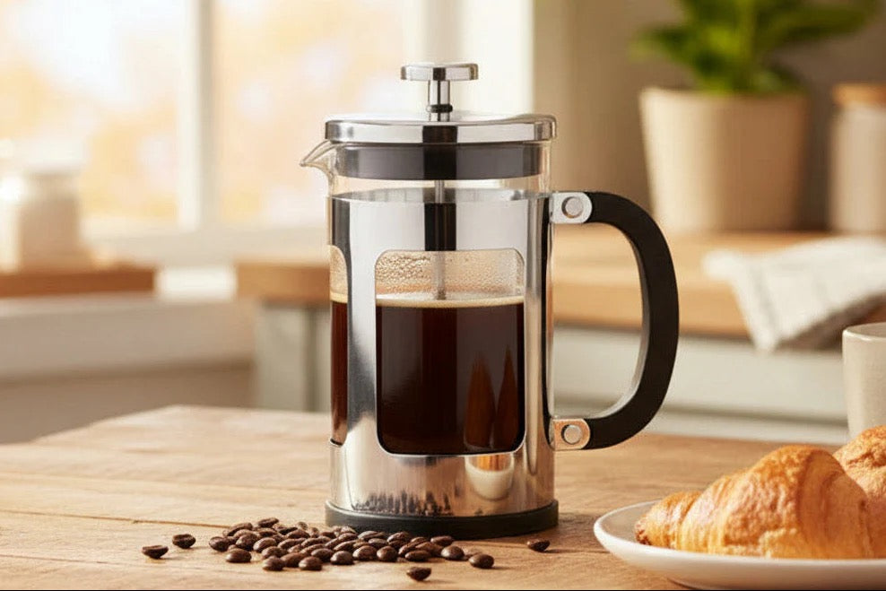 Prensa francesa de vidrio Cuisinox con junta de silicona en el filtro