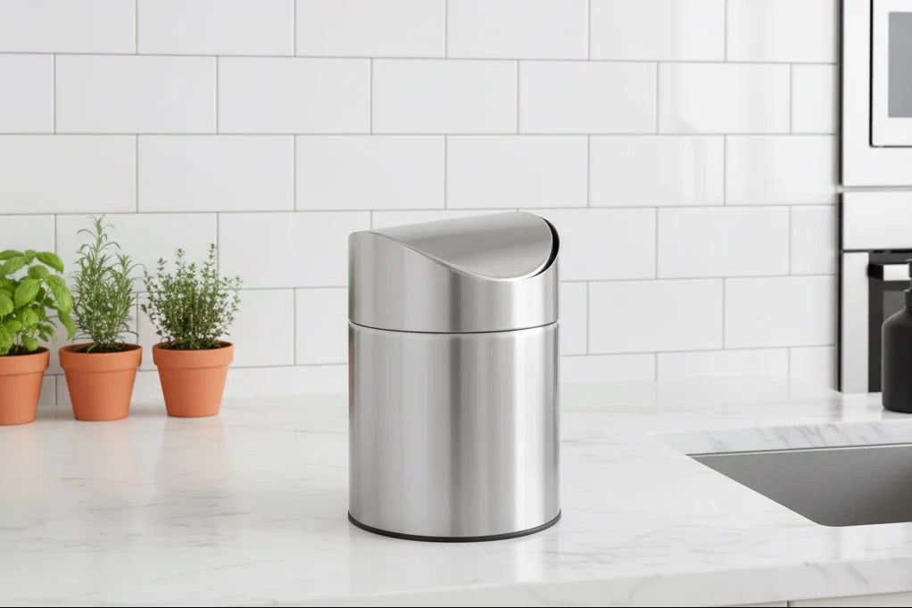 Cuisinox Counter-Top Compost Bin in Stainless Steel 2 quart capacity