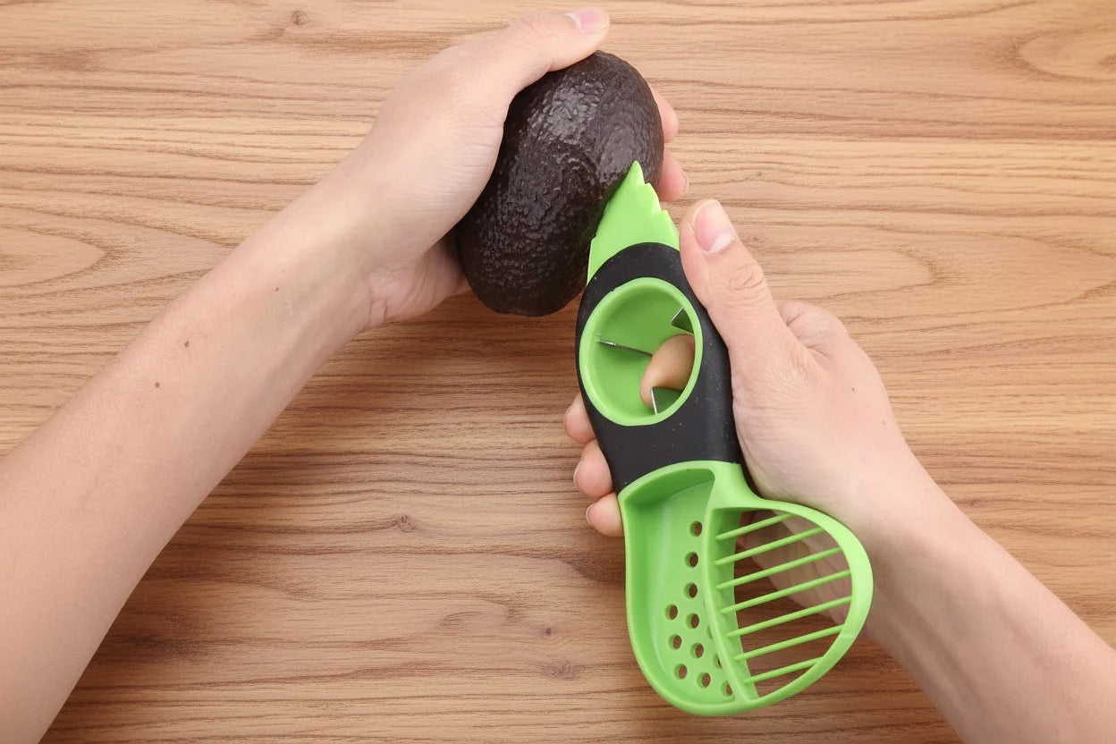 Cortadora de aguacate 3 en 1 Cuisinox, verde, cuchillo multifuncional