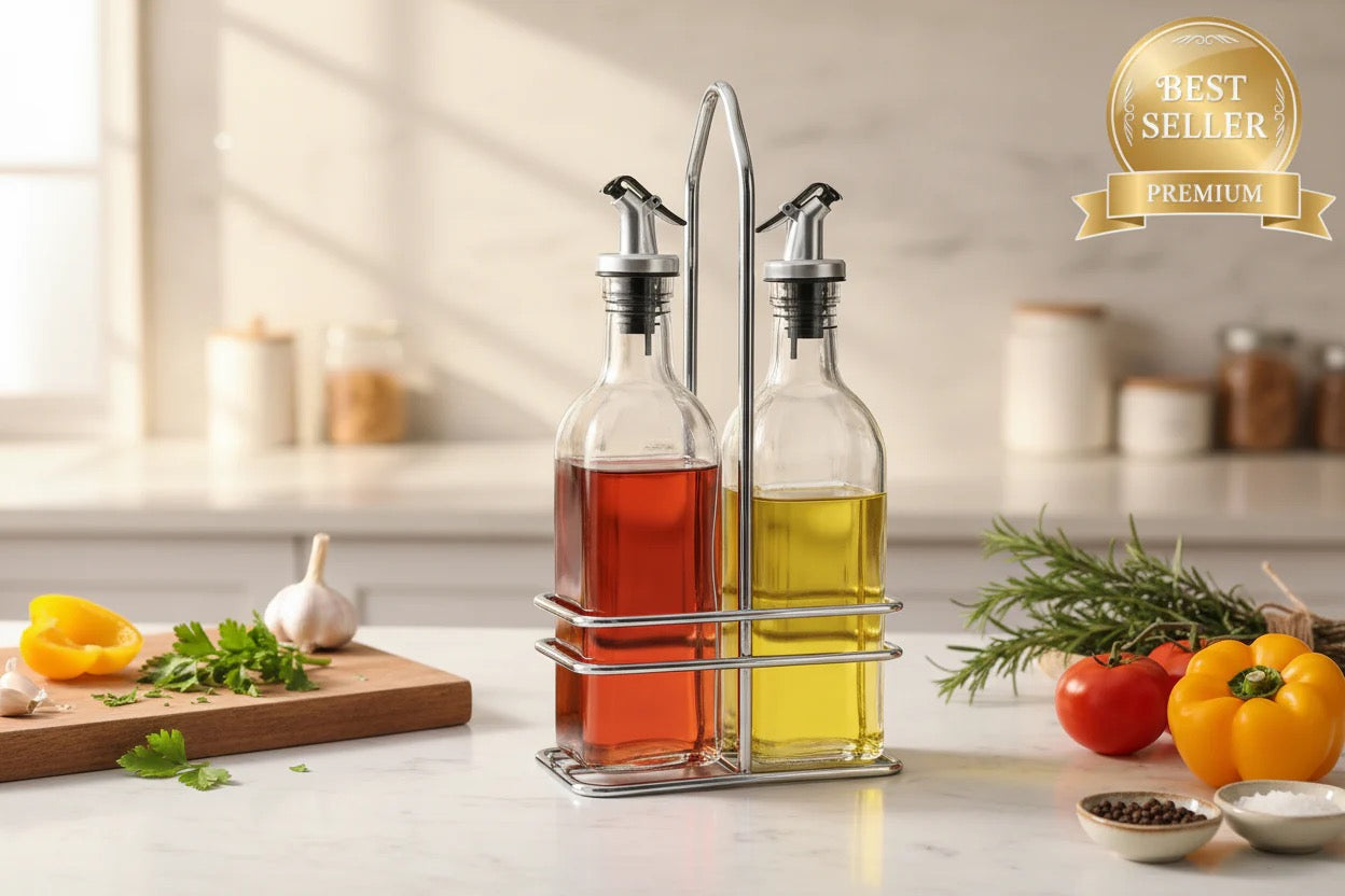 Juego de vinagrera y vinagrera Cuisinox con carrito 