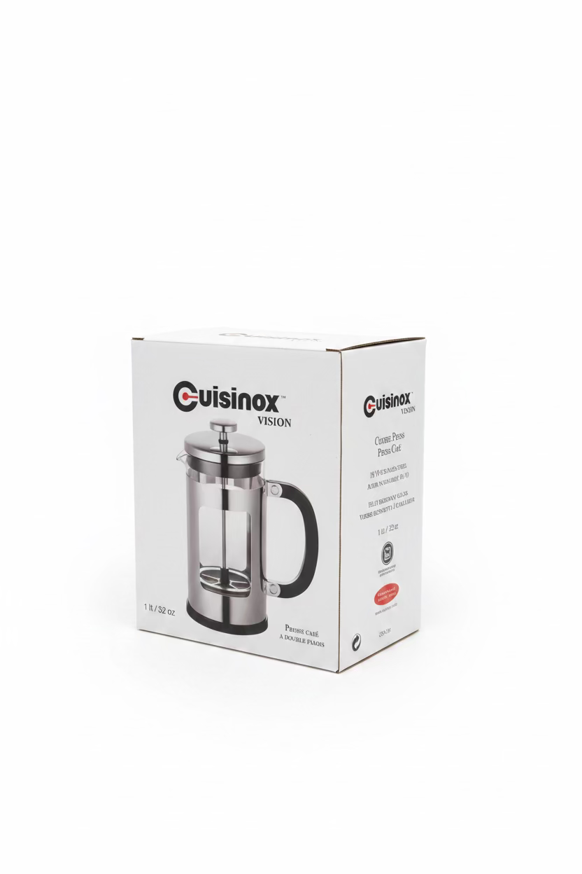 Prensa francesa de vidrio Cuisinox con junta de silicona en el filtro