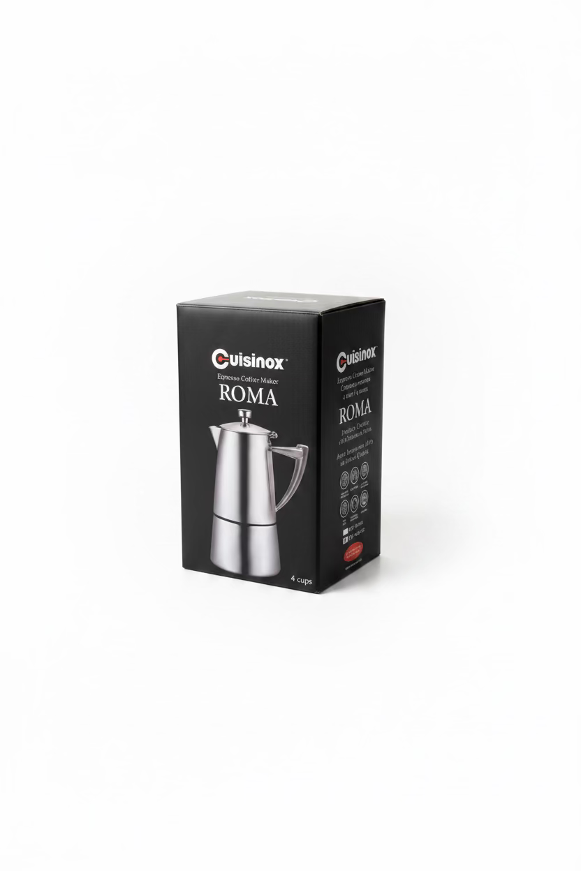 Cuisinox Roma Machine à expresso Moka sur cuisinière en acier inoxydable satiné