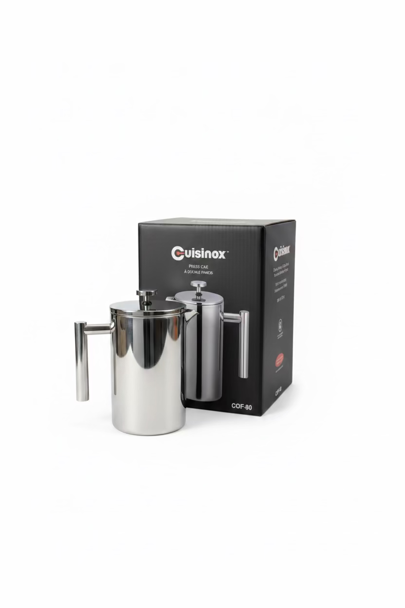 Cuisinox Double Walled Stainless Steel French Press with a silicone gasket filter