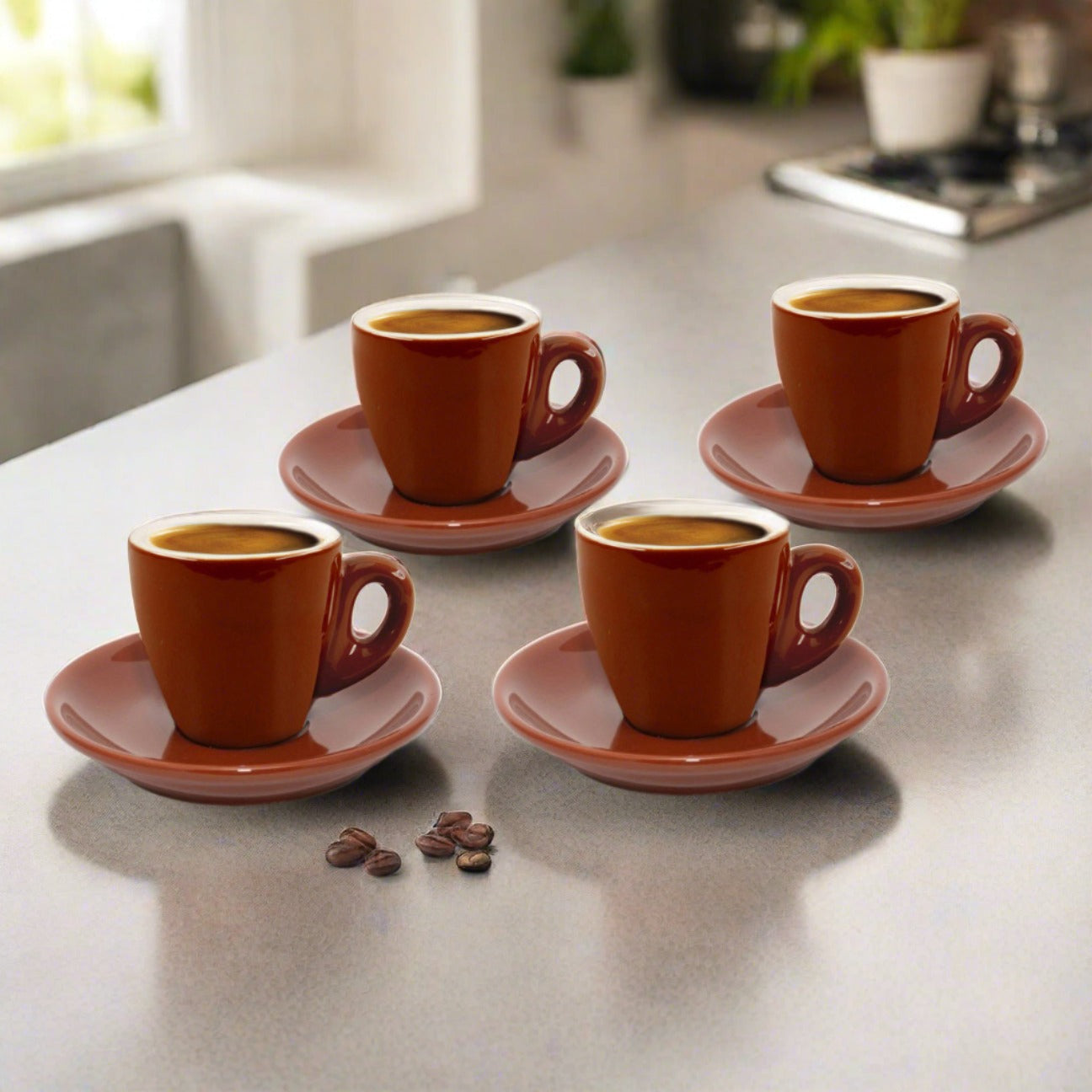 Cuisinox Set of 4 Brown Espresso Cups