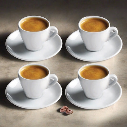 Cuisinox Signature Series Juego de 4 tazas de café expreso, porcelana blanca