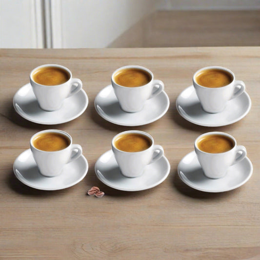 Cuisinox Signature Series Juego de 6 tazas de café expreso, porcelana blanca