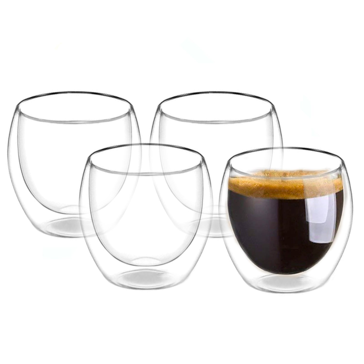 Juego de 4 tazas de cristal para café expreso de doble pared Cuisinox –  Inox Kitchenware