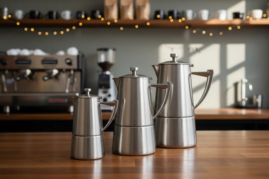 Cafetera espresso Moka para estufa de acero inoxidable satinado Cuisinox Roma