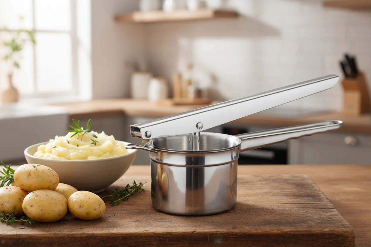 Presse-purée et passoire à aliments pour bébé en acier inoxydable Cuisinox avec 3 disques interchangeables