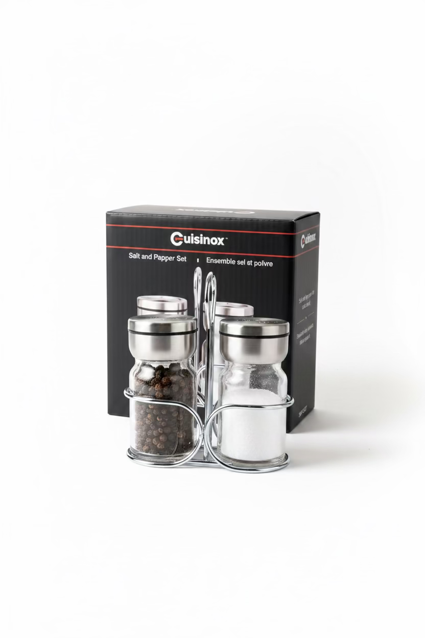 Cuisinox Salt and Pepper / Spice Shaker Set with caddy