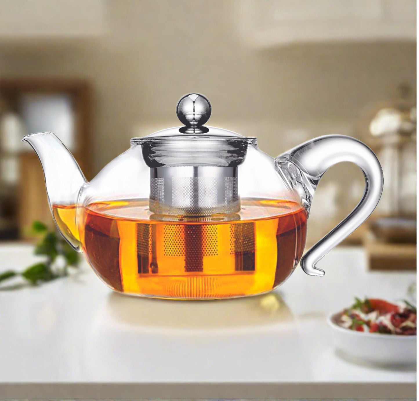 Miranda 40 oz Glass Teapot with Stainless Steel Infuser