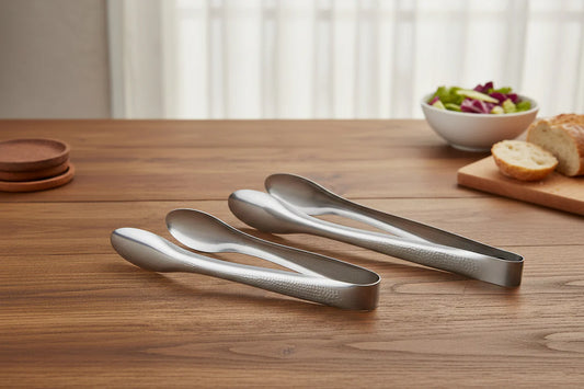 Cuisinox Hand-Hammered Serving Tongs, Stainless Steel
