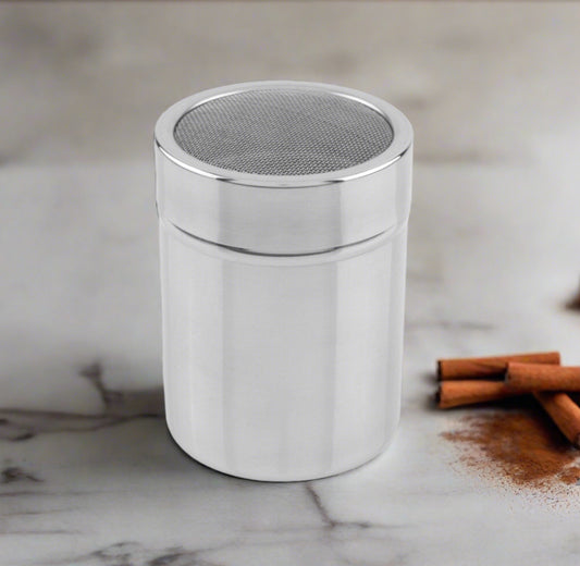 Cuisinox Powder Sugar Shaker with Lid, 304 Stainless Steel Powder Shaker Duster/ Mesh Sifter Sprinkler for Icing Sugar Cocoa Cinnamon Chocolate Flour