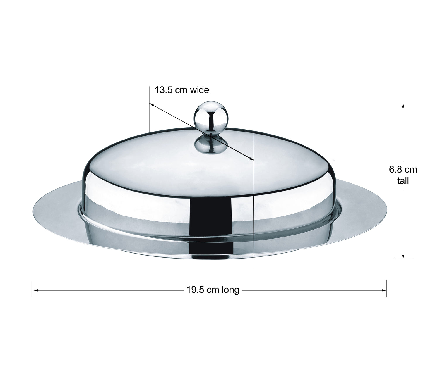 Stainless Steel Oval Serving Tray With Lid