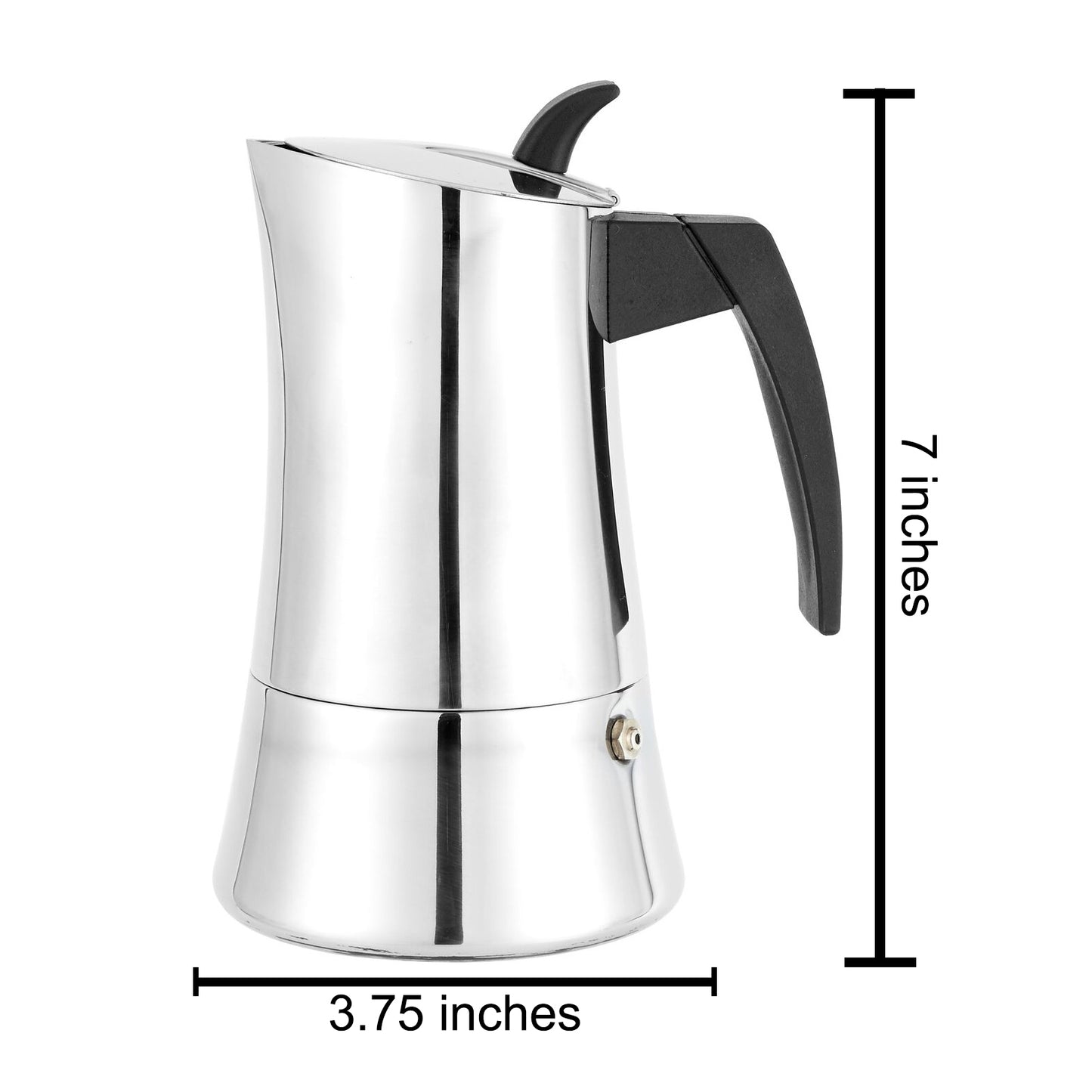Cuisinox Capri Stainless Steel Espresso Coffee Maker Induction Moka Pot, 4-Cup (6 oz)