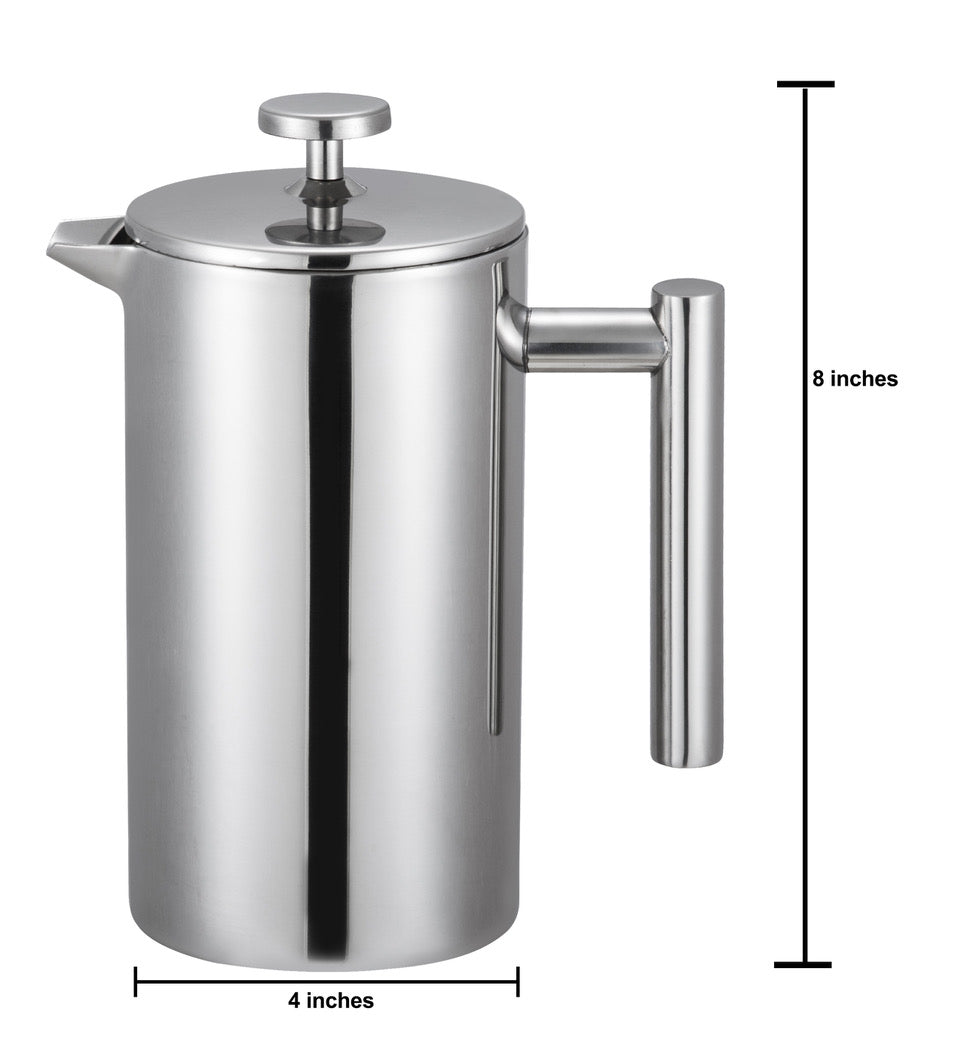 Cuisinox Double Walled Stainless Steel French Press with a silicone gasket filter