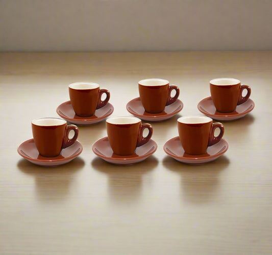Cuisinox Signature Series, Set of 6 Espresso Cups, Brown Porcelain