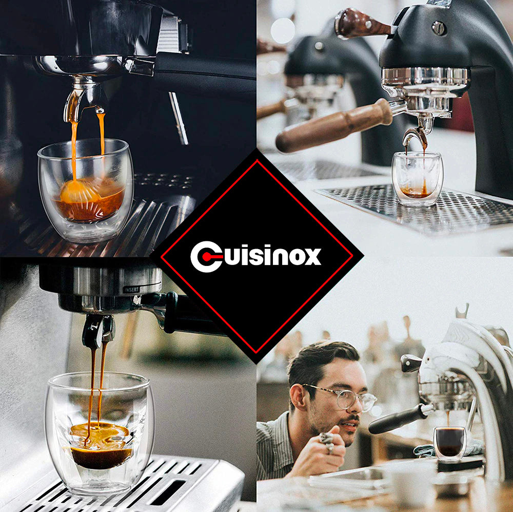 Cuisinox set of 4 Double Wall shot Glass Espresso Coffee, 3.5 oz each