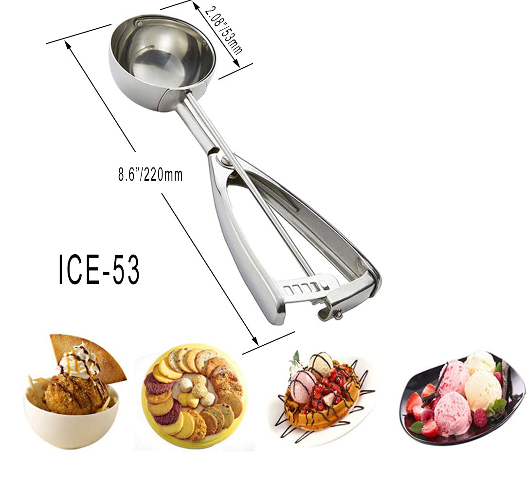 Portion Scoop - #12 (2.7 oz) - Disher Scoop, Cookie Scoop, Food Scoop, Ice  Cream Soop - Portion Control - 18/8 Stainless Steel, Green Handle