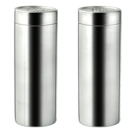 Salt and pepper set in stainless steel